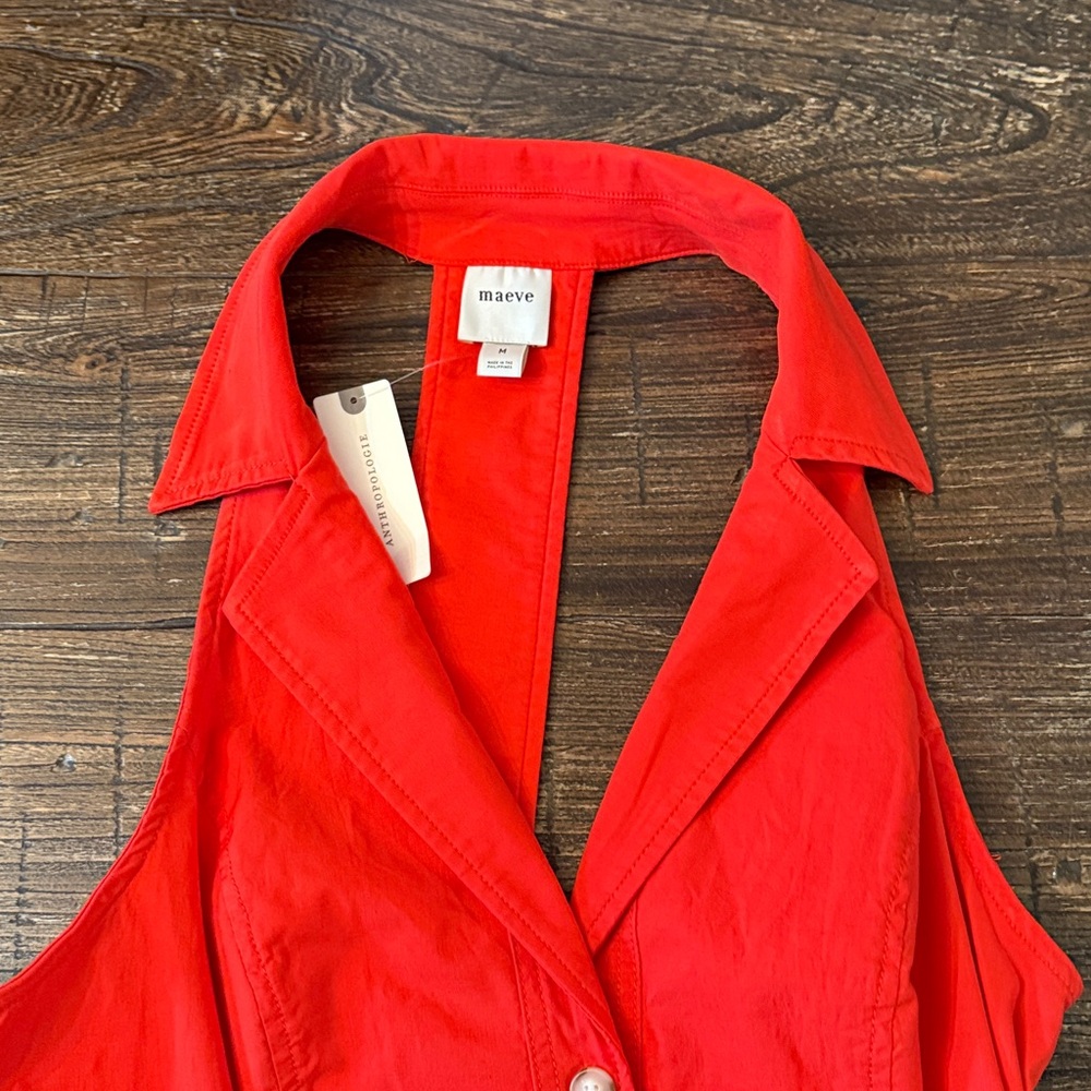 Anthropologie Maeve The Amelia Mini Dress Red Sleeveless NWT Medium - Picture 8 of 13